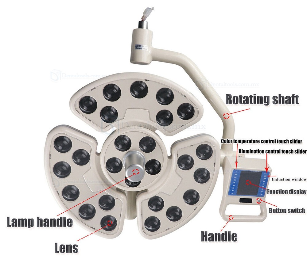 KY KY-P138 L&aacute;mpara quir&uacute;rgica dental de 38W con 26 LEDs y conexi&oacute;n de 22mm